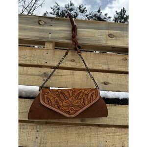 Ladies‎ Southwestern Hand Carved  Tan Leather. Cowgirl Rodeo